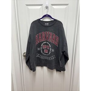 Havard University Veritas 1636 Varsity Crewneck Dark Heather Grey Size‎ XL